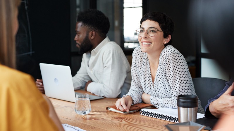 woman at meeting