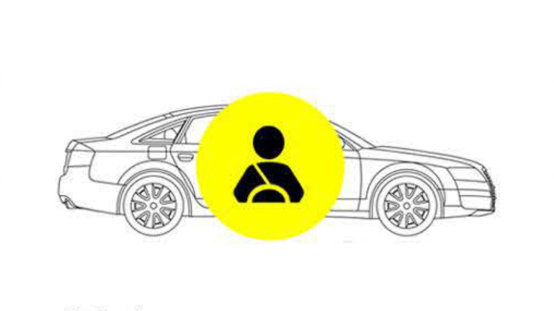 Seatbelt icon over car design